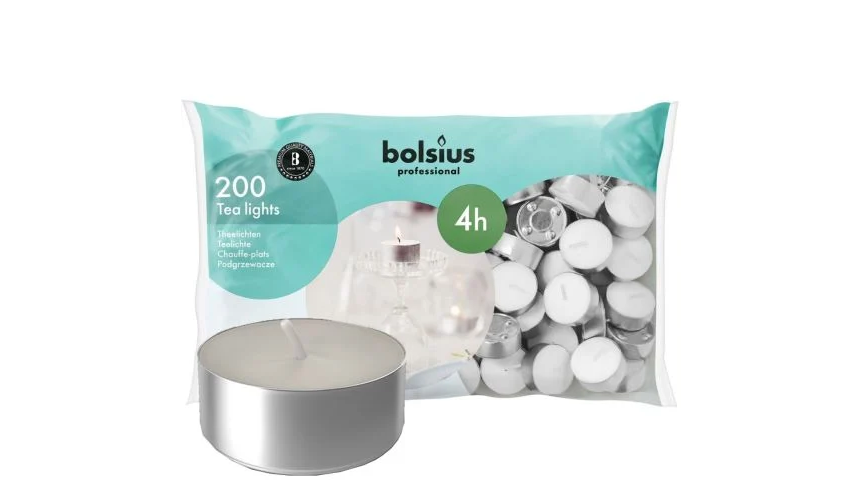 Bolsius Tealights - 4 hour Burn (Pack of 200)