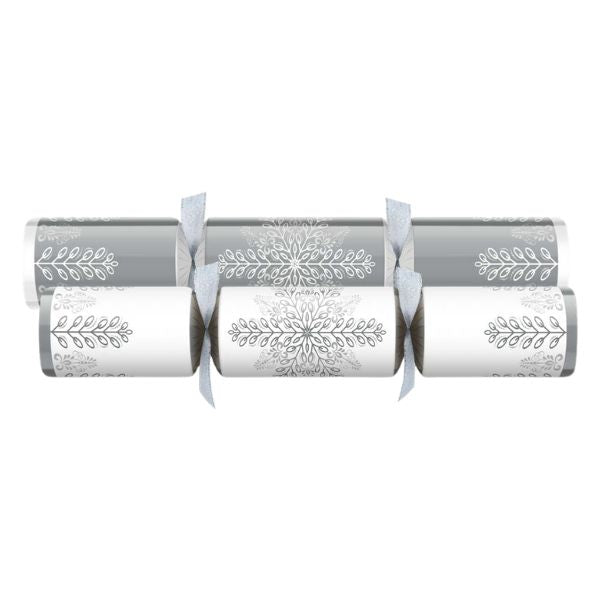 Christmas Crackers 14" Winter Crystal Silver & White x 25