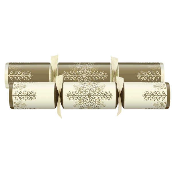 Christmas Crackers 14" Winter Crystal Gold & Cream x 25