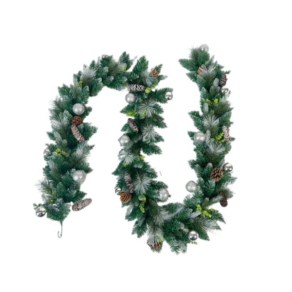 Christmas Garland Silver Pine Cone x 1