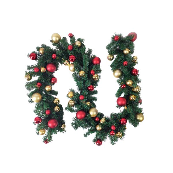 Christmas Garland Gold & Red Bauble x 1