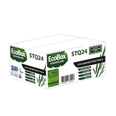 EcoBox Triple Quilted Toilet Rolls 280 sheet 3ply Carbon Neutral x 24