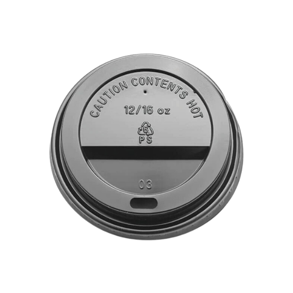 Recyclable Coffee Cup Lids Black 12oz / 16oz (Pack of 1000)
