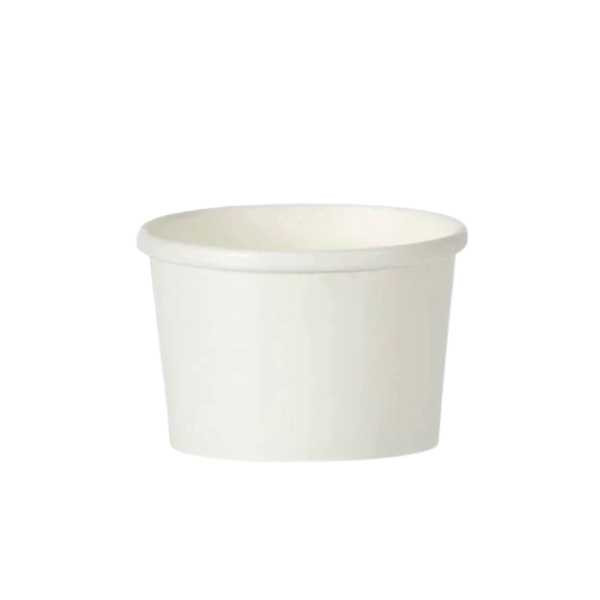 8oz Heavy Duty White Soup Food Container Recyclable x 500