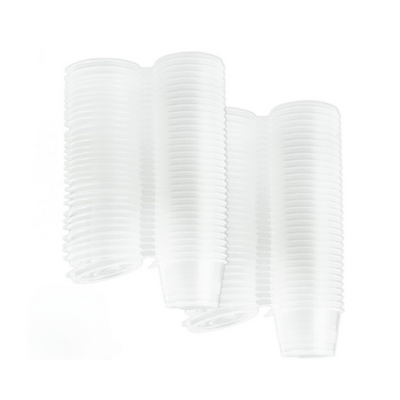 4oz Clear Plastic Sauce Portion Pot With Hinged Lid x 500