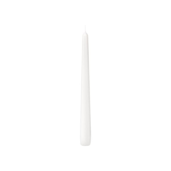 Bolsius 10" White Tapered Candles (25cm) - x 100