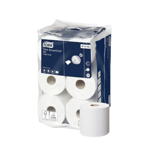 Tork SmartOne Mini T9 Toilet Tissue Roll 2ply 472193- (Case of 12)