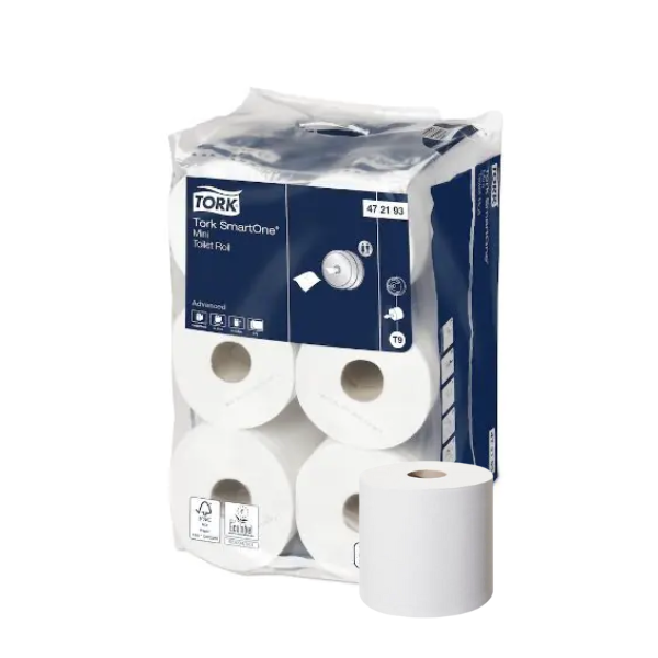 Tork SmartOne Mini T9 Toilet Tissue Roll 2ply 472193-  (Case of 12)