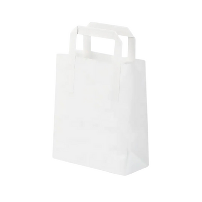 White Paper Takeaway Carrier Bags Medium (Pack of 250)