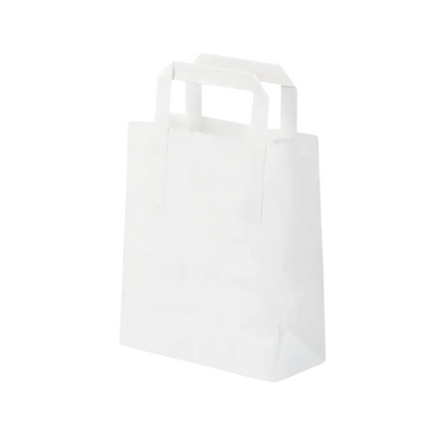 White Paper Takeaway Carrier Bags Small (Pack of 250)