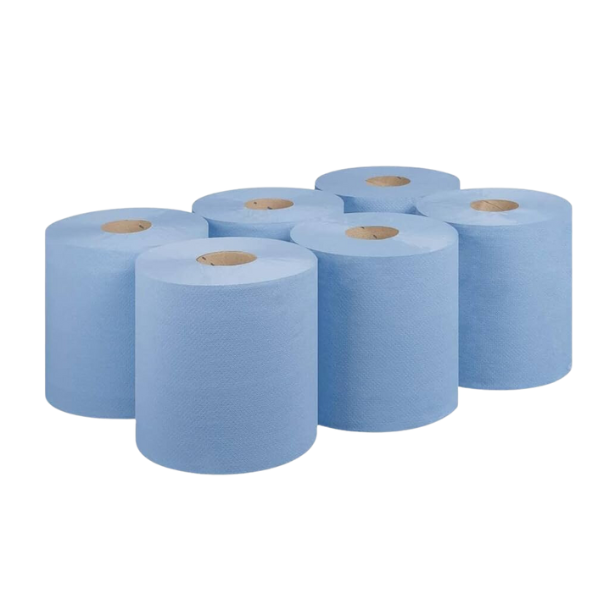 Centrefeed Blue Rolls 2-Ply 80m Recycled (Pack of 6)