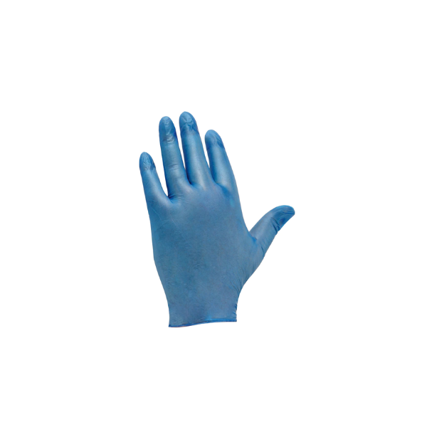Blue vinyl powder free disposable gloves (Box 100)