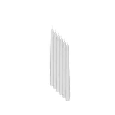 Bolsius 10" White Tapered Candles (25cm) - x 100