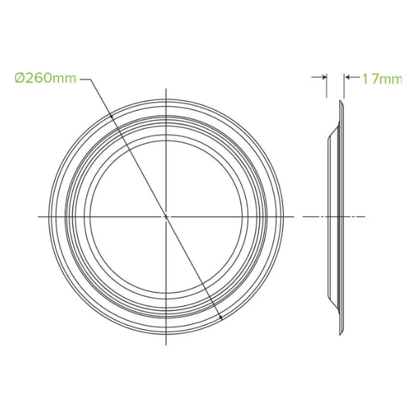 25cm / 10" Round Plant Fibre Plates- 500/Carton
