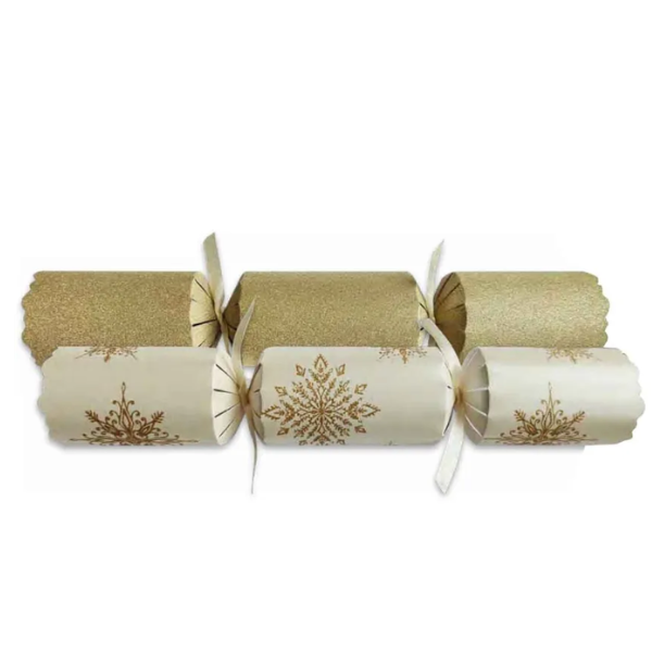 Christmas Crackers 12" Snowflake Sparkle Gold x 50