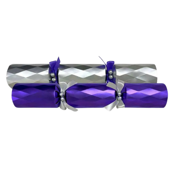 Christmas Crackers 14" Purple Silver Diamond x 25
