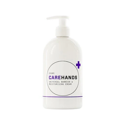 Evans Carehands 500ml Pump Bottle - Unperfumed Barrier and Moisturising Cream for Food Prep, Healthcare, and Engineering Workshops.