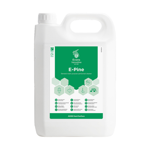 Evans E-Pine 5L Disinfectant - Concentrated General Purpose Cleaner and Deodoriser with Fresh Pine Fragrance. Effective Against Bacteria.