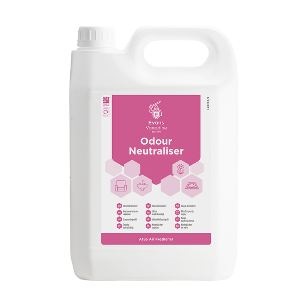 Evans 5L Odour Neutraliser - Professional Strength Malodour Counteractant for Tobacco, Pet Smells, and Organic Waste in Hotels and Care Homes.