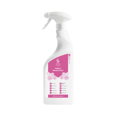 Evans Odour Neutraliser 750ml Trigger Sprays (Pack of 6) - Professional Malodour Eliminator for Smoke, Pet Odours, and Fabrics. Ready-to-Use Formula.