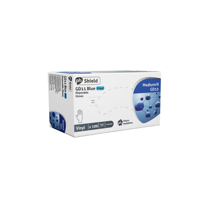Polyco GD11 blue vinyl powdered disposable gloves box of 100 for food handling and hygiene tasks