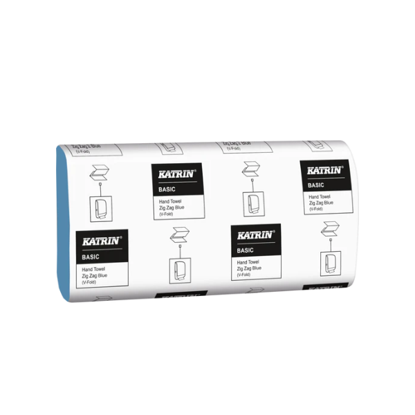 Katrin Basic Hand Towel Zig Zag Blue 1 ply x 5000