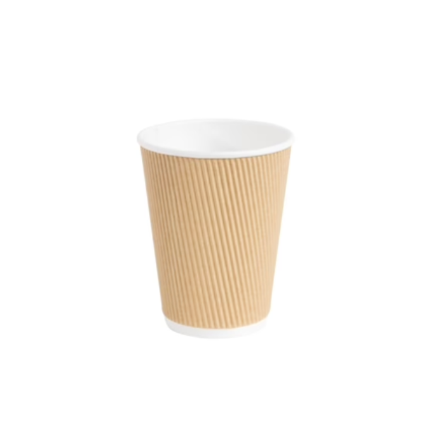 8 oz Kraft Ripple cups Recyclable (Pack of 500)