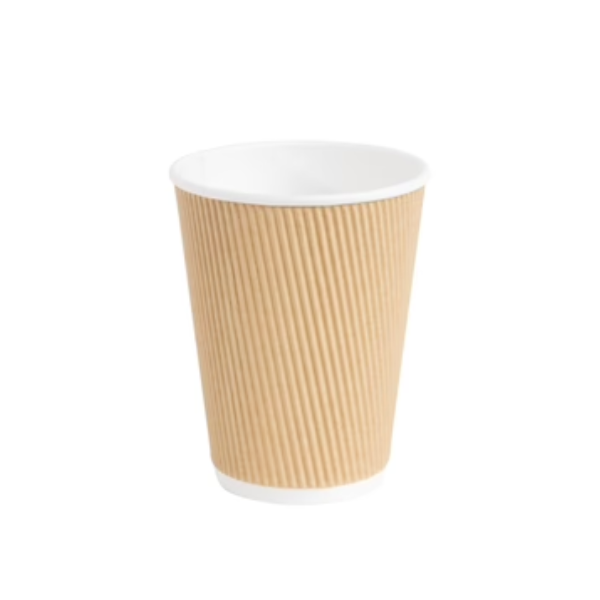 12 oz Kraft Ripple cups Recyclable (Pack of 500)