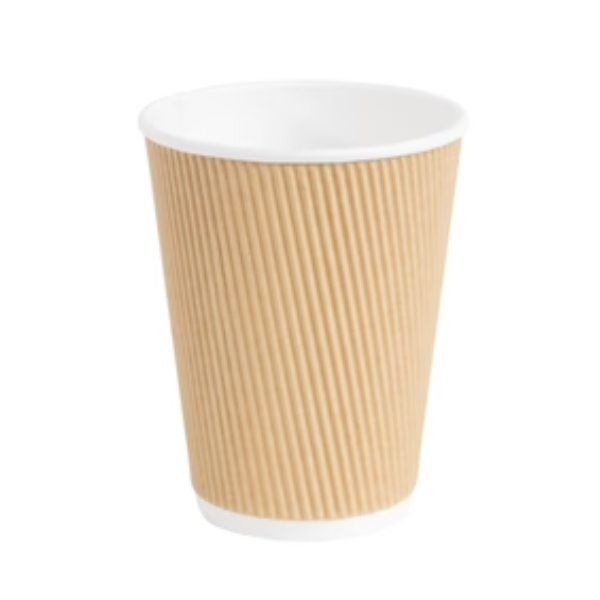16 oz Kraft Ripple cups Recyclable  (Pack of 500)