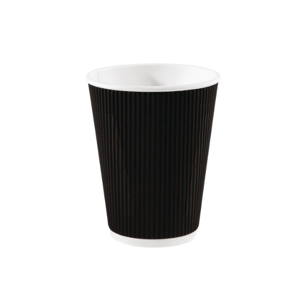 12oz Black Ripple Wall Cups (Pack of 500)