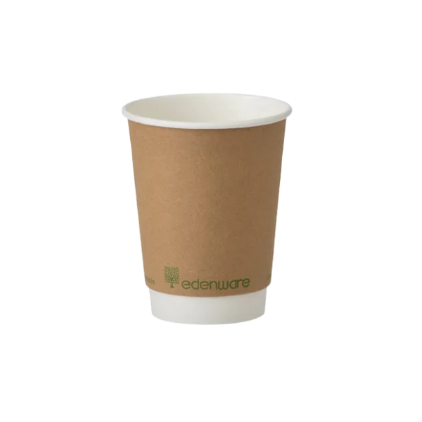 8oz Edenware Double Wall Coffee Cup Biodegradable & Compostable (500pk)