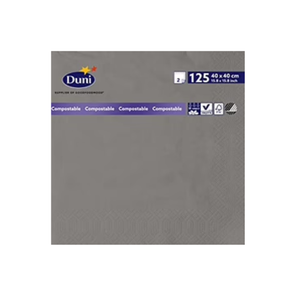 Duni Granite Grey Tissue Paper Napkin 40cm 2ply x 1250