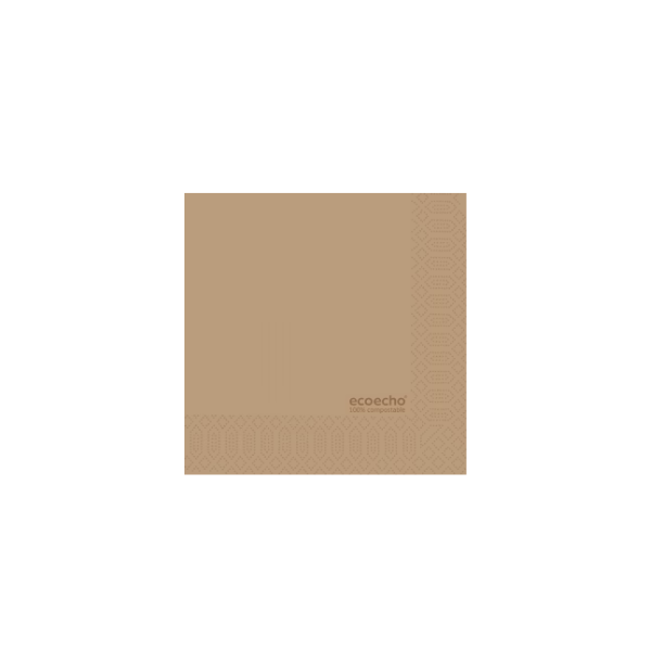 Duni Eco Brown Tissue Paper Cocktail Napkin 24cm 2ply x 2400