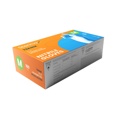 Teknik Blue Nitrile Powder-Free Gloves x 100