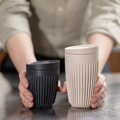 HUSKEE 12oz HuskeeCup Coffee and Tea Cup and Lid (Natural Colour)