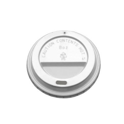 8 oz Domed Disposable Coffee Cup Lids White (Pack of 1000)