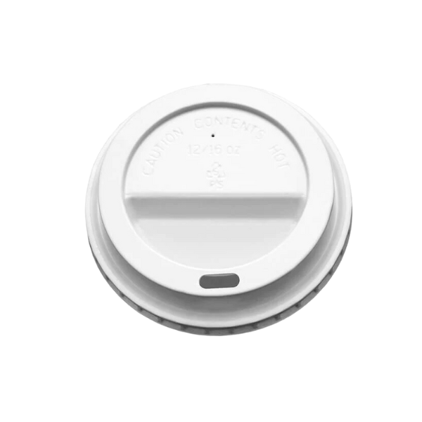 12/ 16 oz Domed Disposable Ripple Cup Lids White (Pack of 1000)