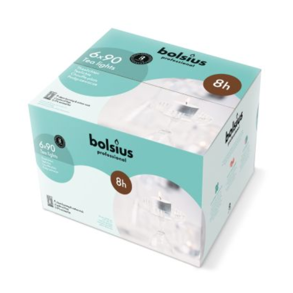 Bolsius Tea Lights 8 Hour Long Burn  - Case of 540