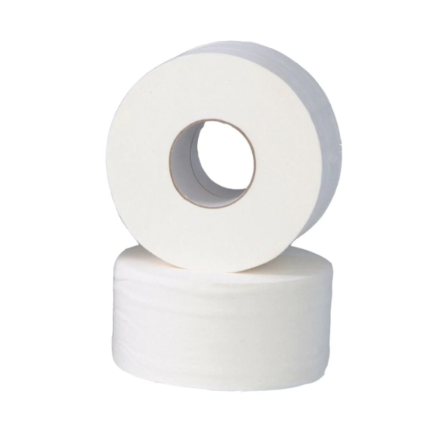 White 2ply Recycled Maxi Jumbo Toilet Roll 80mm core x 6