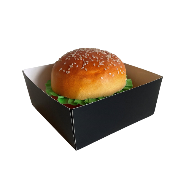 Black Square Burger Tray x 500