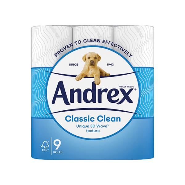 ANDREX Toilet Roll -Classic Clean White 190Sht x 36 rolls