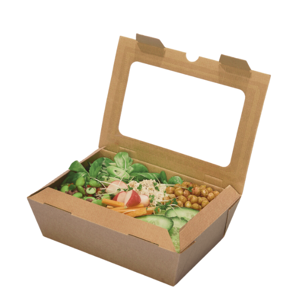 1200ml Large Food to Go Takeaway Boxes - With Window Recyclable x 120