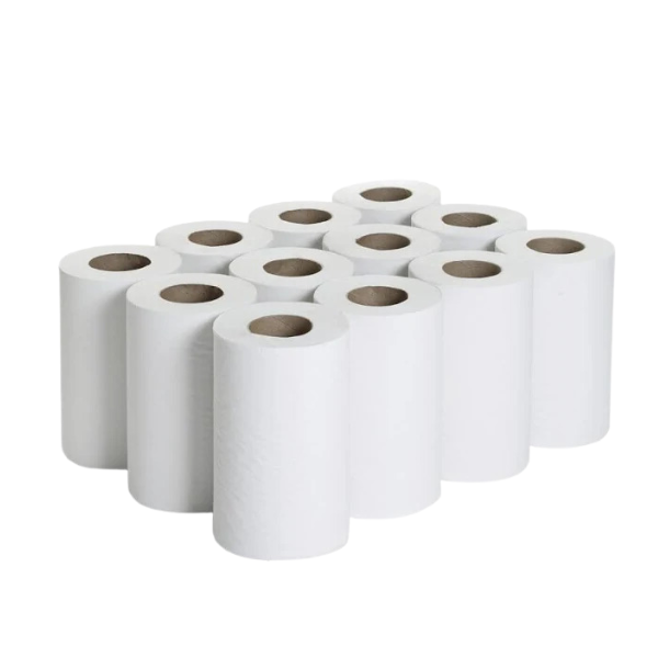 White Mini Centrefeed Paper Rolls 2ply (Pack of 12)
