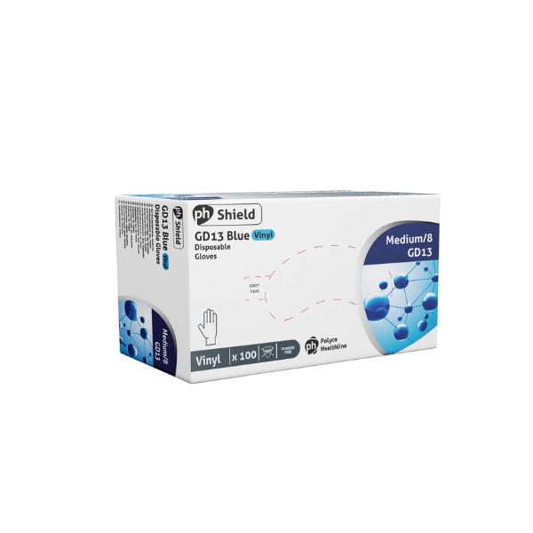 Blue vinyl powder free disposable gloves (Box 100)