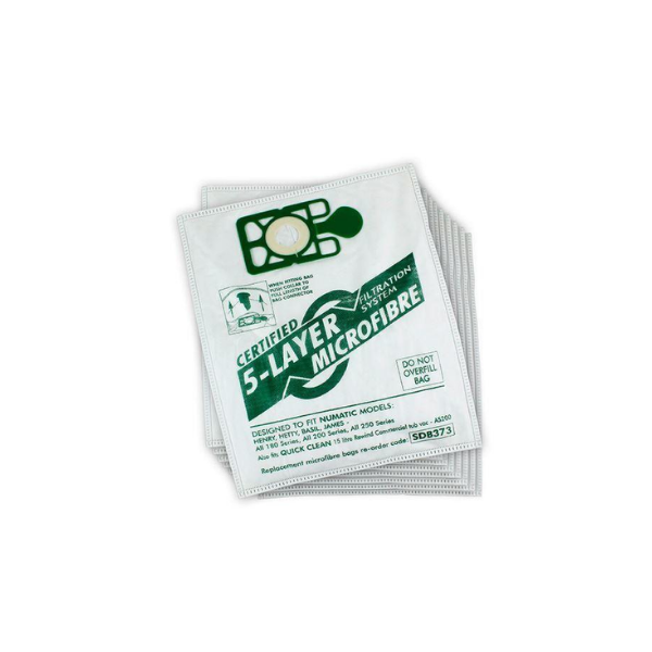 SDB373 Microfibre Dust Bags for Numatic Henry Vacuum - 10