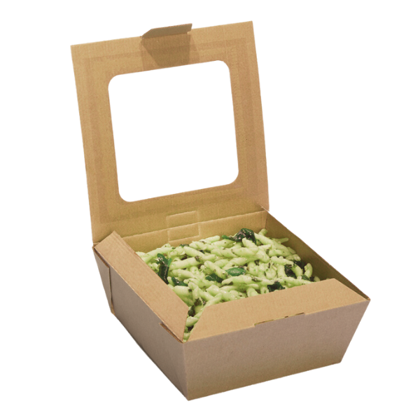 750ml Medium Food to Go Takeaway Boxes - With Window Recyclable x 180