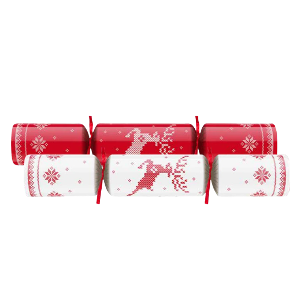 Christmas Crackers 11" kitted traditions red/white x 100