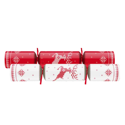 Christmas Crackers 11" kitted traditions red/white x 100