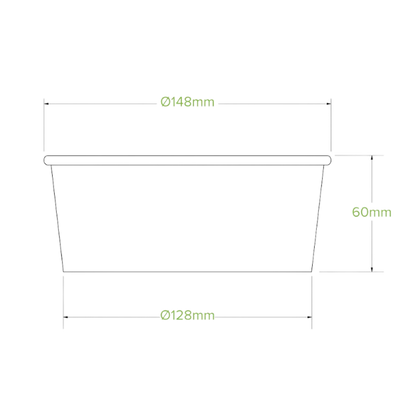 750ml Kraft Salad BioBowl - 400/Carton