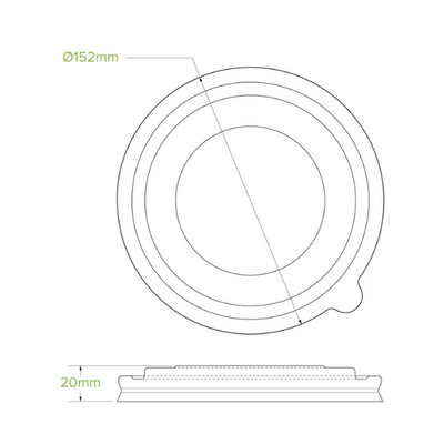 Small PP Lid For 500/750/1000ml BioBowl - 400/Carton